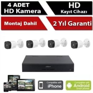 4 Kameralı Full HD Kamera Sistemi (Dahua)